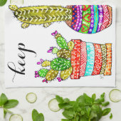 Schattigee en kleurrijke Cacti keukenhanddoek (Gevouwen)