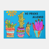 Schattigee en kleurrijke Cactus Floral Doormat Deurmat (Voorkant)