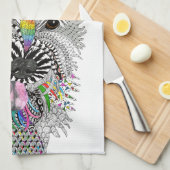 Schattigee en kleurrijke Cairn Terrier keukenhandd Theedoek (Quarter Fold)