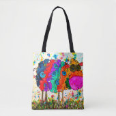 Schattigee en kleurrijke Canvas tas (Voorkant)