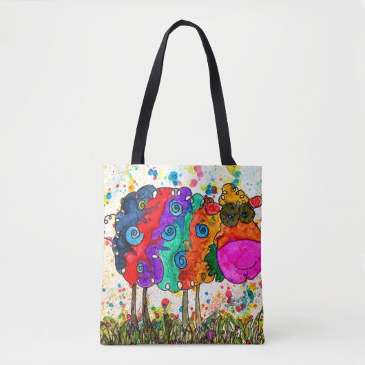 Schattigee en kleurrijke Canvas tas (Voorkant)