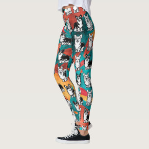 Schattigee en kleurrijke Cardigan Welsh Corgi Legg Leggings