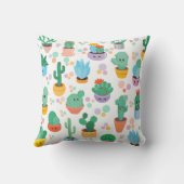 Schattigee en kleurrijke Cartoon cactussen in vers Kussen (Achterkant)
