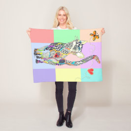 Schattigee en kleurrijke Cat Fleece Deken