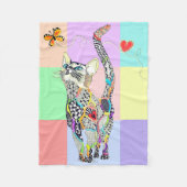 Schattigee en kleurrijke Cat Fleece Deken (Voorkant)