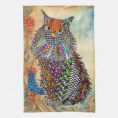 Schattigee en kleurrijke Cat Floral Keukenhanddoek (Verticaal)