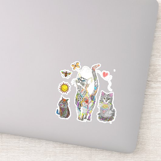Schattigee en kleurrijke Cat Vinyl Stickers (Detail)