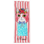 Schattigee en kleurrijke Cat Wine Canvas tas Wijn Cadeautas (Voorkant)