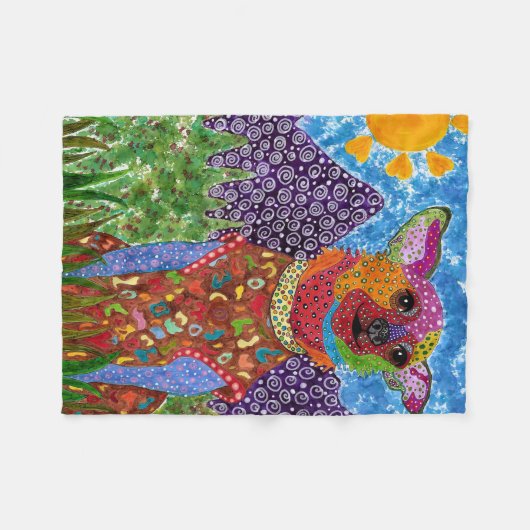 Schattigee en kleurrijke Chihuahua fleece deken (Voorkant (Horizontaal))