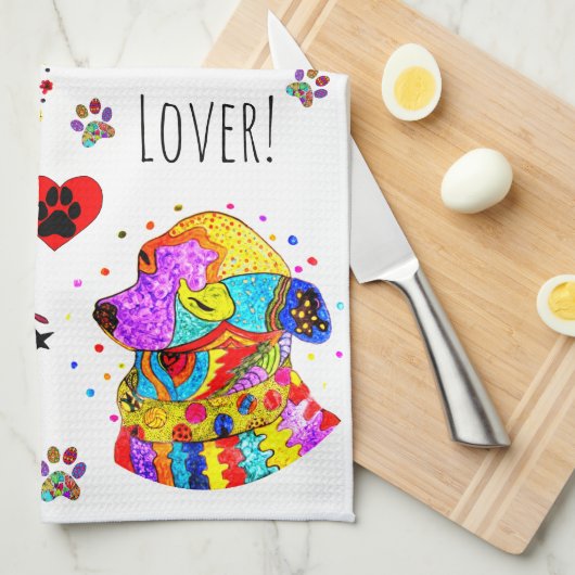 Schattigee en kleurrijke Chihuahua Lover keukenhan Theedoek (Quarter Fold)