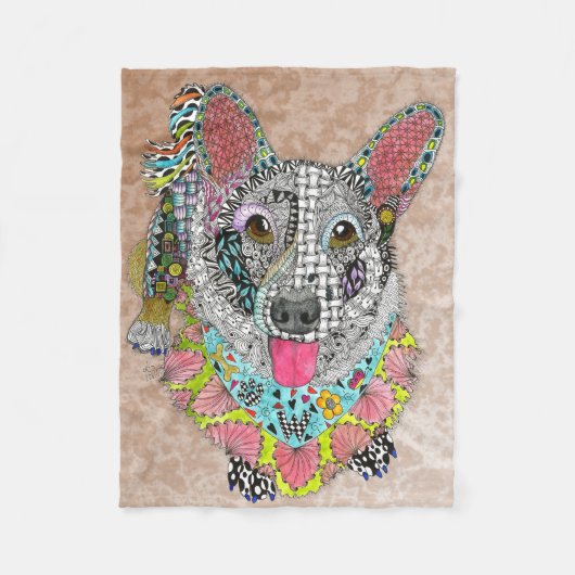 Schattigee en kleurrijke Corgi Fleece Deken (Voorkant)