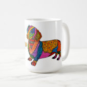 Schattigee en kleurrijke Dachshund Lover Mok (Voorkant rechts)