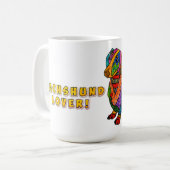 Schattigee en kleurrijke Dachshund Lover Mok (Voorkant links)