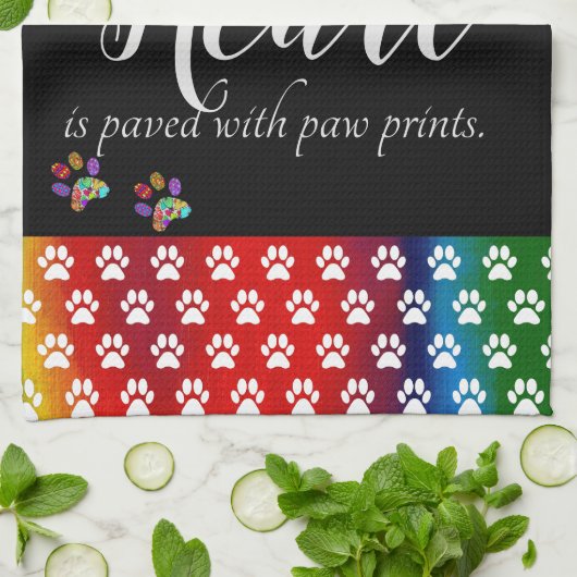 Schattigee en kleurrijke Dog Paw Prints Keukendoek Theedoek (Gevouwen)