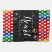 Schattigee en kleurrijke Dog Paw Prints Keukendoek Theedoek (Horizontaal)