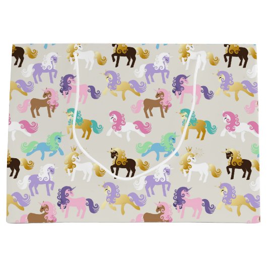Schattigee en kleurrijke eenhoorn Verjaardag Groot Cadeauzakje (Voorkant)