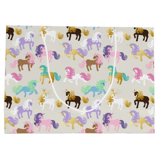 Schattigee en kleurrijke eenhoorn Verjaardag Groot Cadeauzakje (Achterkant)