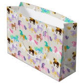Schattigee en kleurrijke eenhoorn Verjaardag Groot Cadeauzakje (Achterkant Gekanteld)