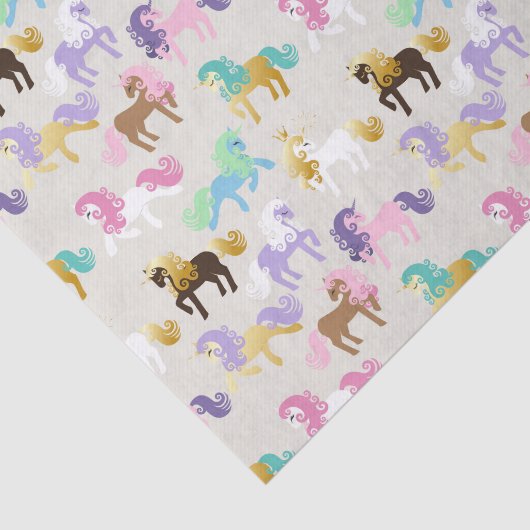 Schattigee en kleurrijke eenhoorn Verjaardag Tissuepapier (Detail)