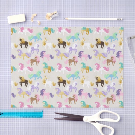 Schattigee en kleurrijke eenhoorn Verjaardag Tissuepapier (Craft)