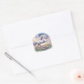 Schattigee en kleurrijke Eenhoorn Vierkante Sticker (Envelop)