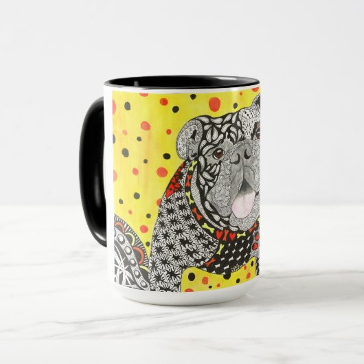 Schattigee en kleurrijke Engelse Bulldog Mok (Voorkant links)