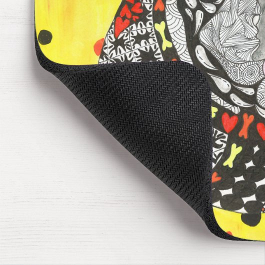 Schattigee en kleurrijke Engelse Bulldog Mousepad Muismat (Hoek)