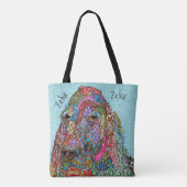 Schattigee en kleurrijke Engelse Setter Canvas tas (Achterkant)