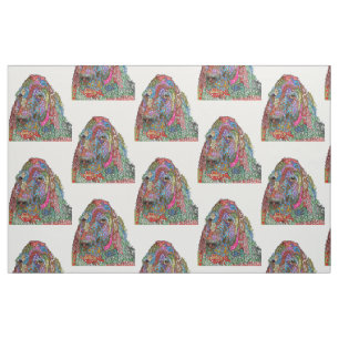 Schattigee en kleurrijke Engelse Setter Fabric Stof