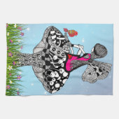 Schattigee en kleurrijke Fairy en Bird Kitchen Han Theedoek (Horizontaal)