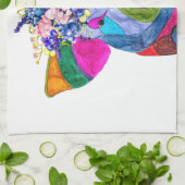 Schattigee en kleurrijke Floral Pig Kitchen Towel Theedoek (Gevouwen)