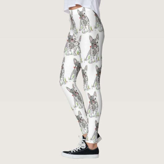Schattigee en kleurrijke Franse Bulldog Leggings (Links)
