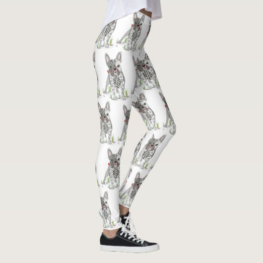 Schattigee en kleurrijke Franse Bulldog Leggings (Rechts)