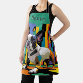 Schattigee en kleurrijke Franse Bulldog Pop Art Sc Schort (Insitu)