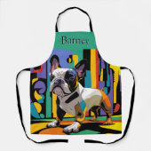 Schattigee en kleurrijke Franse Bulldog Pop Art Sc Schort (Voorkant)