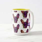 Schattigee en kleurrijke Frenchie Coffee Mok (Voorkant rechts)