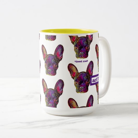 Schattigee en kleurrijke Frenchie Coffee Mok (Voorkant rechts)