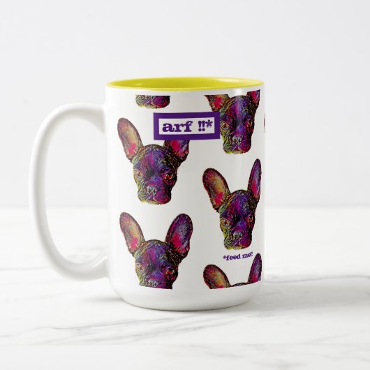 Schattigee en kleurrijke Frenchie Coffee Mok (Links)