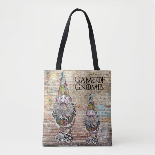 Schattigee en kleurrijke Game of Gnomes Canvas tas (Voorkant)