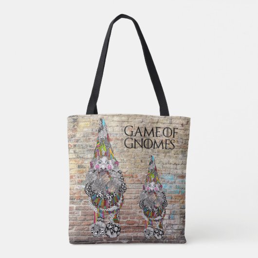 Schattigee en kleurrijke Game of Gnomes Canvas tas (Achterkant)