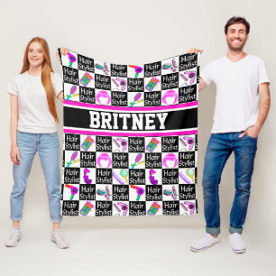 SCHATTIGEE EN KLEURRIJKE GEPERSONALISEERDE HAARSTY FLEECE DEKEN