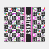 SCHATTIGEE EN KLEURRIJKE GEPERSONALISEERDE HAARSTY FLEECE DEKEN (Voorkant (Horizontaal))