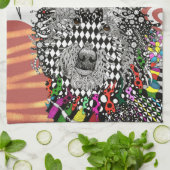 Schattigee en kleurrijke Goldendoodle Keukenhanddo Theedoek (Gevouwen)