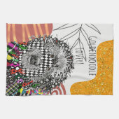 Schattigee en kleurrijke Goldendoodle Keukenhanddo Theedoek (Horizontaal)