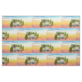 Schattigee en kleurrijke Happy Camper stof