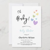 Schattigee en kleurrijke harten Baby shower Kaart (Voorkant)