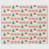 Schattigee en kleurrijke Hohoho Typografie Kerst Cadeaupapier (Vlak)