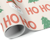 Schattigee en kleurrijke Hohoho Typografie Kerst Cadeaupapier (Rol Hoek)