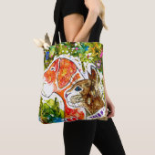 Schattigee en kleurrijke hond en kat Canvas tas (Dichtbij)