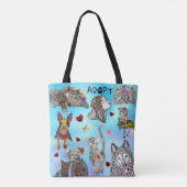 Schattigee en kleurrijke hond en kat Pet Adoptie C Tote Bag (Achterkant)